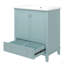Ensemble de meuble-lavabo 30 po avec lavabo, armoire de salle de bain multifonctionnelle avec portes et tiroir, structure solide et panneau de fibres à densité moyenne-117193664