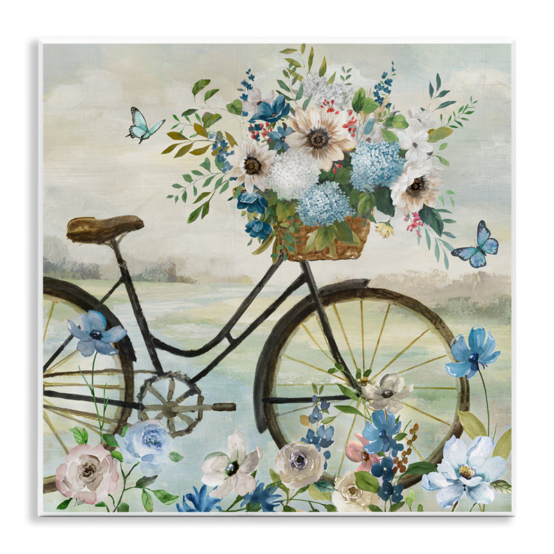 Art floral sur bois et papillons par Nan