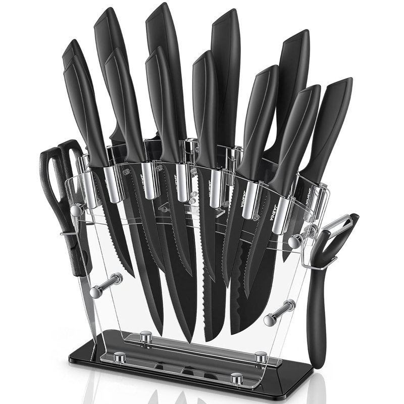 16 Pcs Kitchen Knife Set, Stainless Steel, Rust Resistant