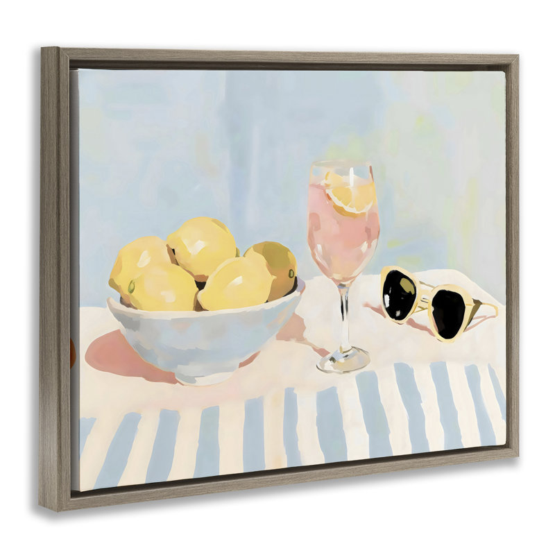 Cadre flottant Aperol & Summer Lemons, design par Sissi et Seb, 25 x 31, Montalcino orme flottant encadré