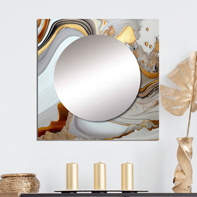 Andreiana - Grand miroir mural carré transitionnel moderne pour chambre à coucher