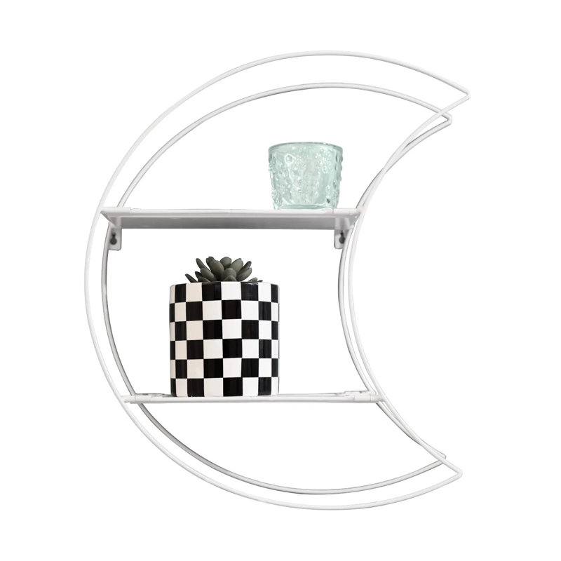Novelty 2-tier 17" Crescent Moon Floating Shelves