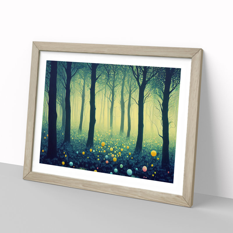Summer Forest Beauty Vol.4 - Single Picture Frame Painting, 25cm H x 34cm W x 2cm D, Oak Framed