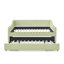 Lit de jour convertible rembourré avec dossier capitonné, canapé-lit polyvalent 3 en 3 avec lit gigogne escamotable et rangement latéral-129681210-129681212