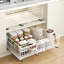 Expandable Pull-Out Kitchen Cabinet Organizer – Silent Sliding Steel Shelf – No Drilling, Durable Storage Rack for Cupboards, Pantry & Under basin – 1 Piece-918633781