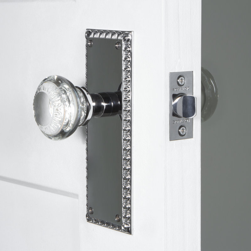 Nostalgic Warehouse Neoclassical Plate Single Dummy with Crystal Neoclassical Knob, Bright Chrome