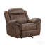 Fauteuil inclinable et oscillant avec accoudoirs inclinables de style transitionnel et finition brune