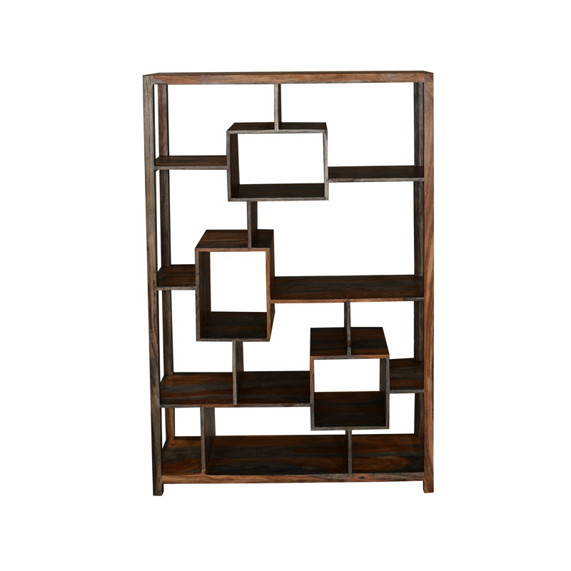 Goa Cube 180cm H x 115cm W Solid Wood Geometric Bookcase