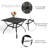 MEOOEM 5-Piece Blue Foamed PVC-coated polyester Swivel Patio Dining Set, 4 Chairs + 1 Square Metal Table with Umbrella Hole-648248830-648248817