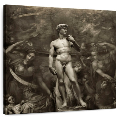 Montage du David de Michaelangelo dans le monde universitaire