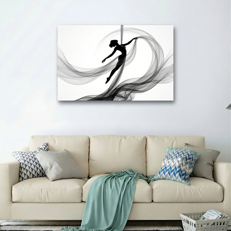 Ensemble de 1 toile murale Silhouette Dance, H 24 po x l 36 po, Wrapped Canvas
