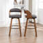 Swivel Upholstered and Faux Leather Bar Stool-772427364-772427365