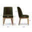 Chaises de salle à manger à dossier haut, revêtues de chenille, avec pieds en bois massif, hauteur d'assise de 45,7 cm (18 pouces).-857455839