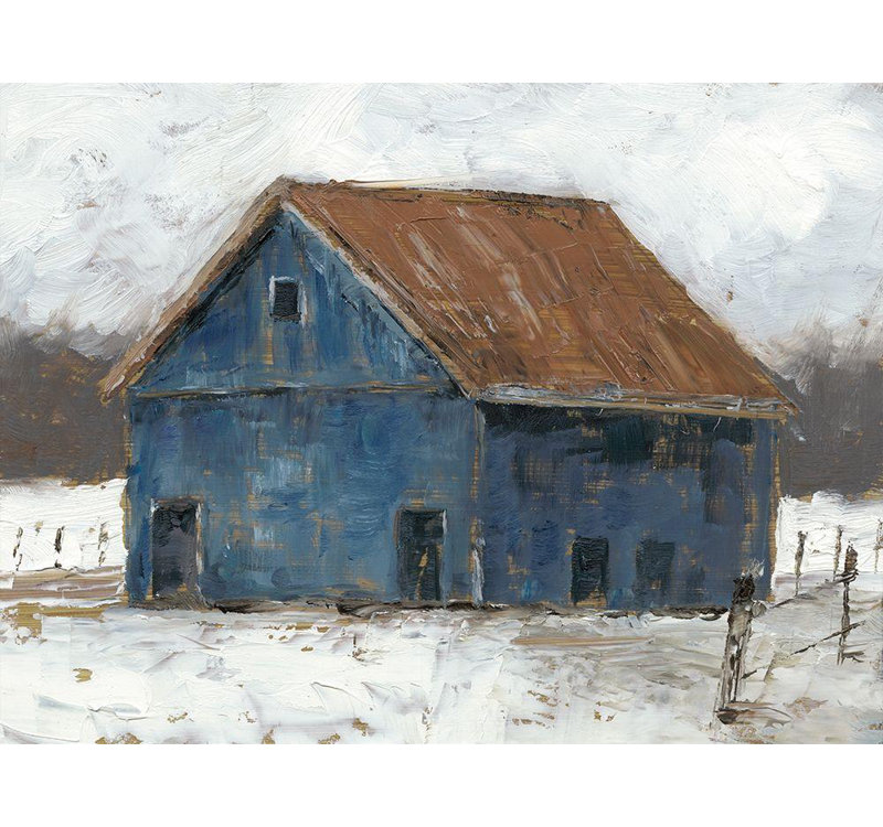 Ophelia & Co., Harper, Ethan, reproduction d'art sur toile tendue: Blue Barn II, H 36 po x l 47 po