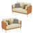 Similicuir orange / beige