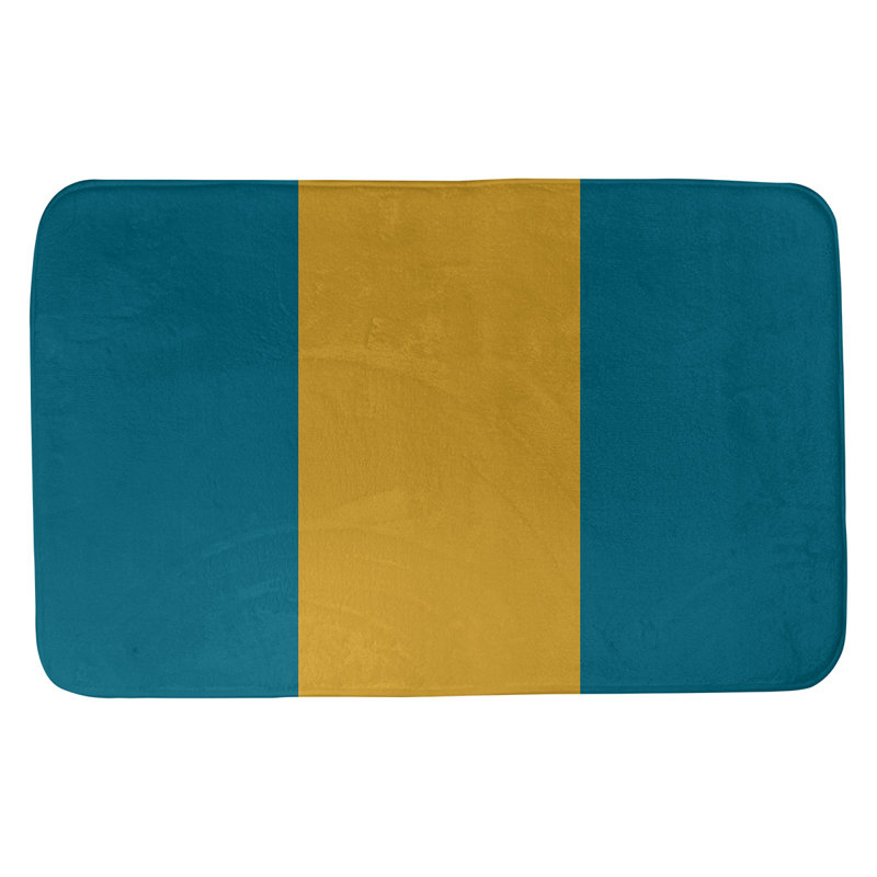 Tapis pour salle de bain Tennessee, l 17 po x L 24 po, Bleu Yale / pissenlit