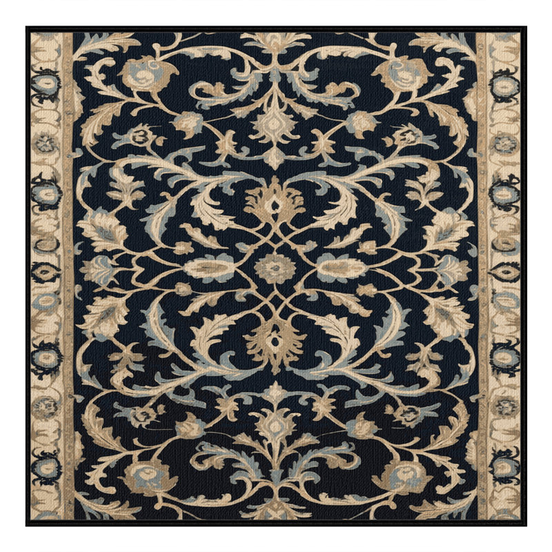  Tapis bord de mer lavable de luxe méditerranéen, Carré 4 pi