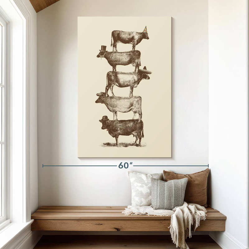 Ketti Cow Cow Nuts, 51" H x 34" W