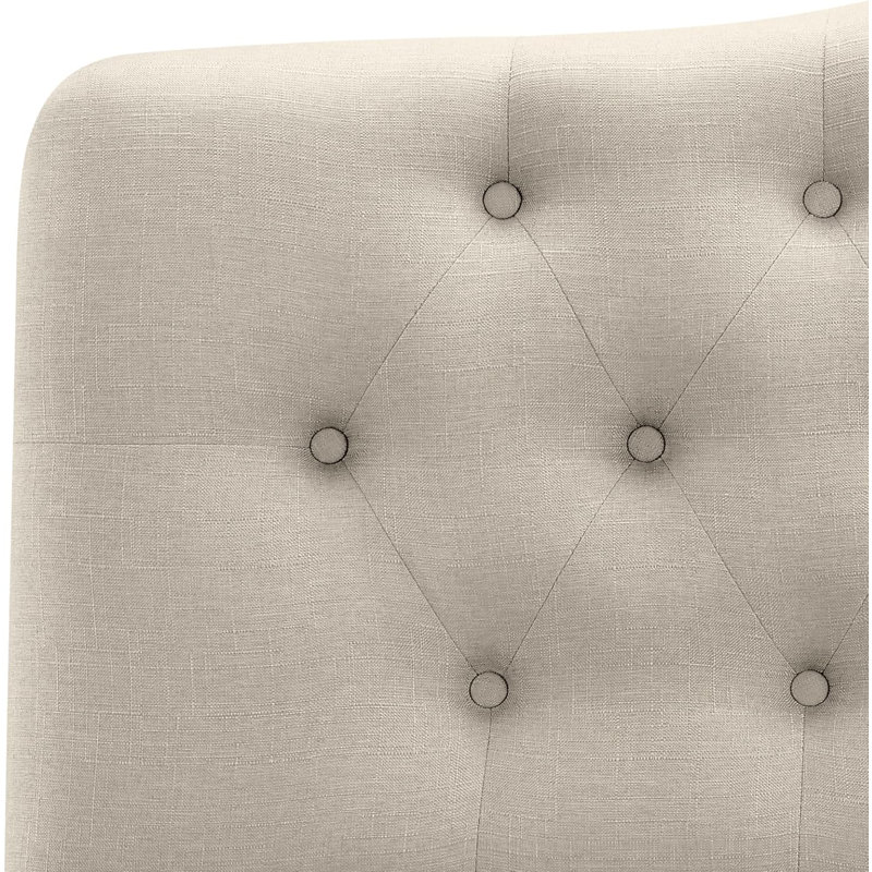 Linen Upholstered Headboard-Modern-Adjustable Height-Button Tufting, Queen, Beige