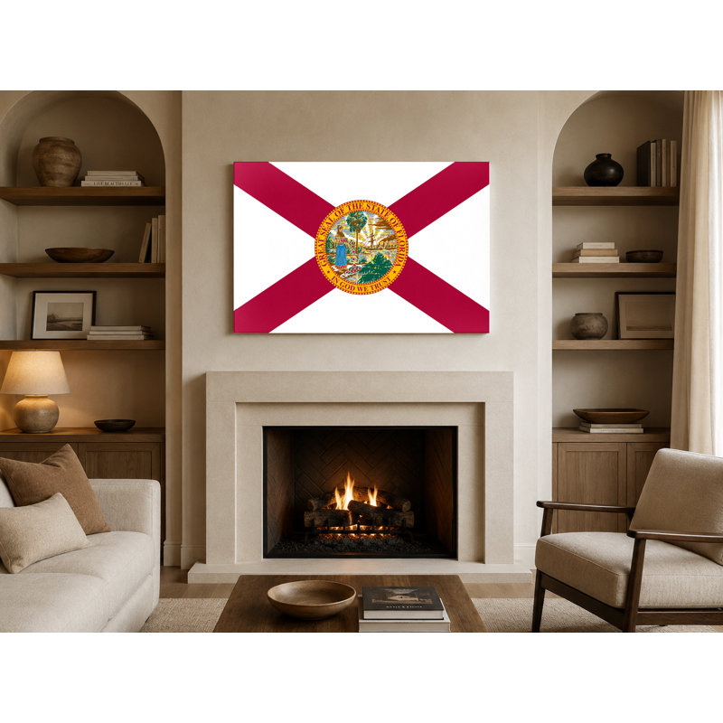 Florida State Flag - Art mural sur toile paysage, 30" W x 20" H