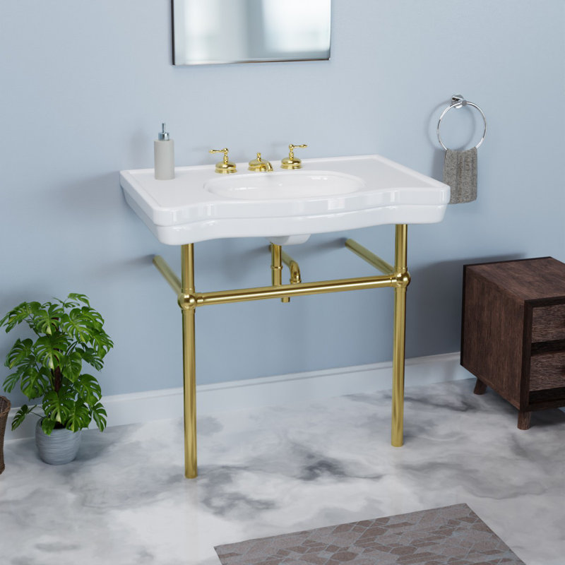 The Renovators Supply Inc. 19.75'' White Porcelain Circular Bathroom Sink with Overflow