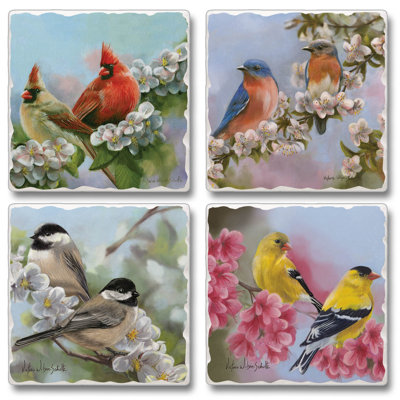 Stoneware Square 4 Piece Coaster Set