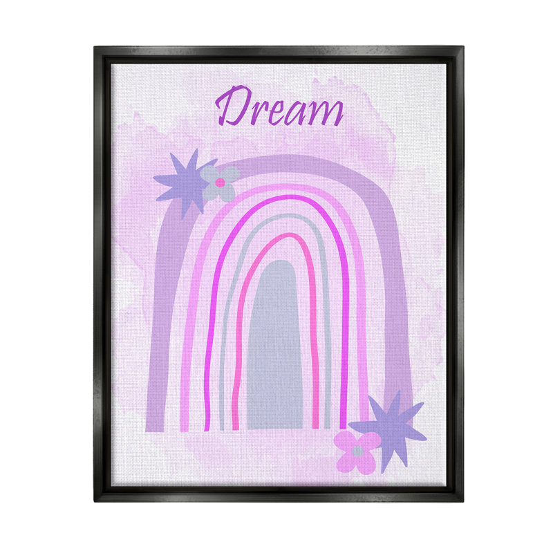Art mural sur toile flottant Zoomie Kids Dream, H 21 po x l 17 po x P 1,7 po, Cadre flottant noir de jais