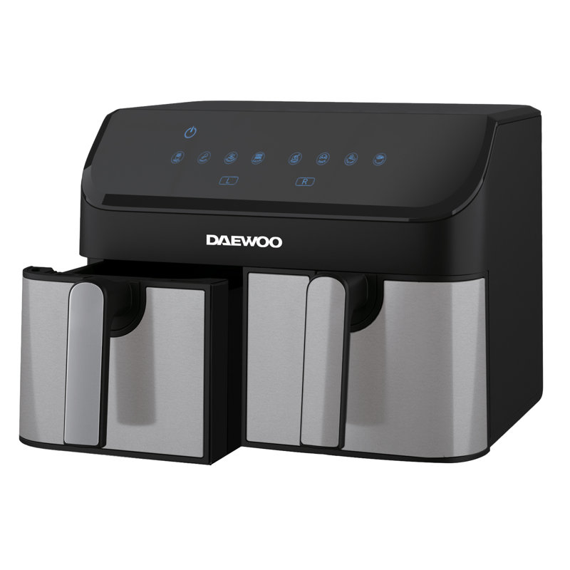 Daewoo 9 Litre Digital Dual Air Fryer Oven Smart Sync Double Basket Large 2x 4.5 Litre Drawers