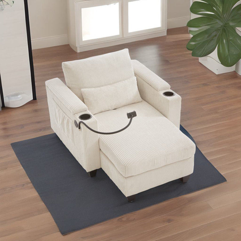 Canapé-lit 37,4 po, Beige