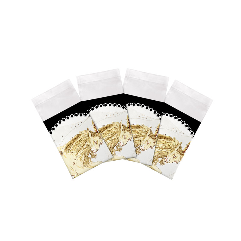 Zodiac Capricorn Cotton Sateen Dinner Napkins, Black