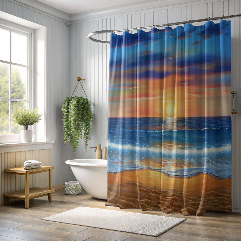 Rideau de douche Tropical Twilight - Premium, H 74 po x l 71 po