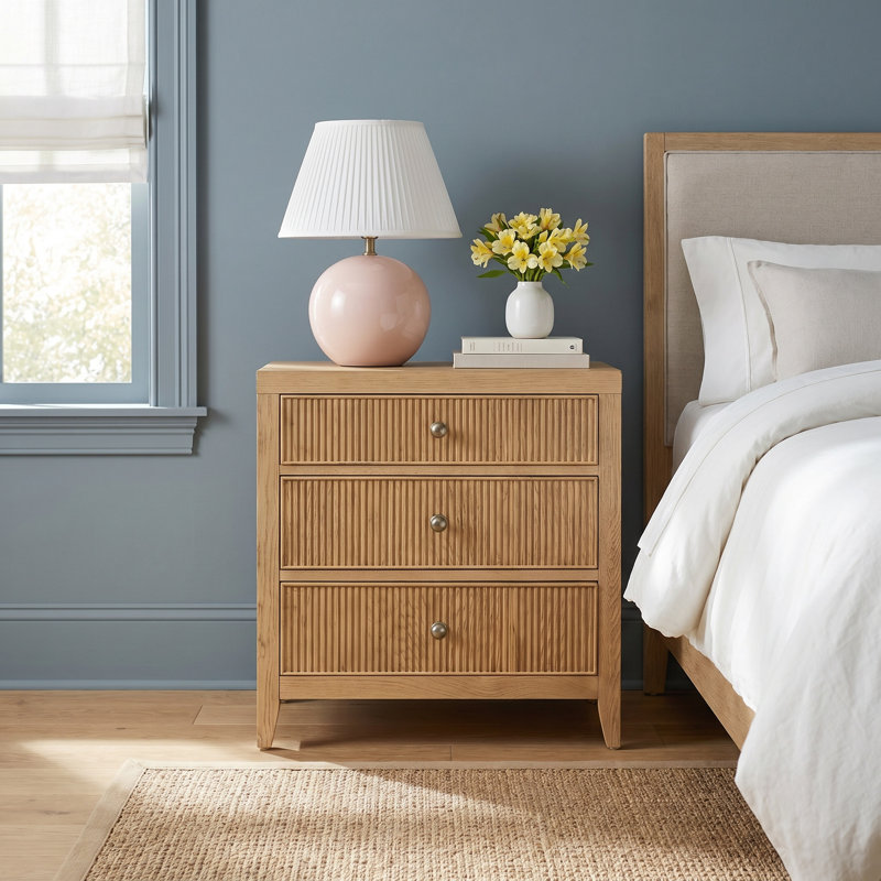 Caterina 3-Drawer Nightstand, Skylark