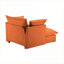 Fauteuils | Housse pour fauteuil moderne avec repose-pieds et repose-pieds | Orange | Chenille
