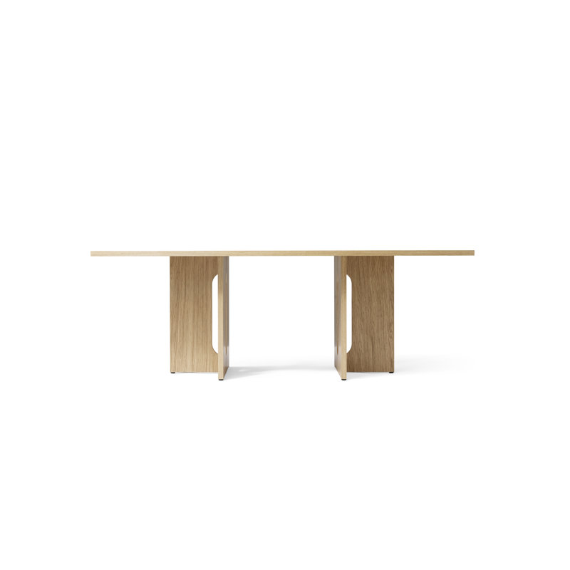 Androgyne Solid Oak Dining Table, Natural Oak, 42.9" W x 82.7" L