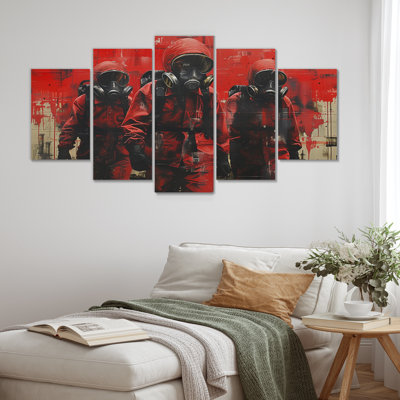 Red Black Power Surgeon Power Plant II - Power Plants Canvas Wall Art Set
