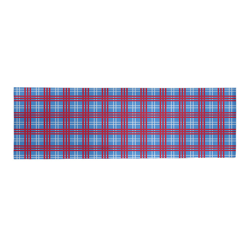 Tapis à carreaux bleu, Tapis de couloir 2 pi 6 po x 8 pi