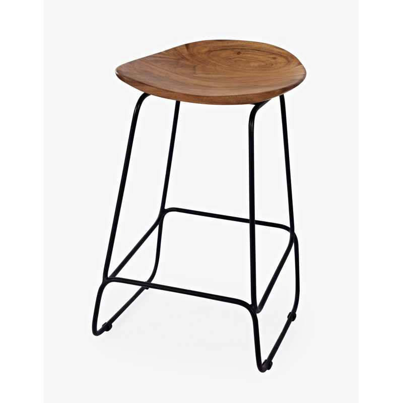 Gordonsville Counter Stool with Metal Frame, Natural