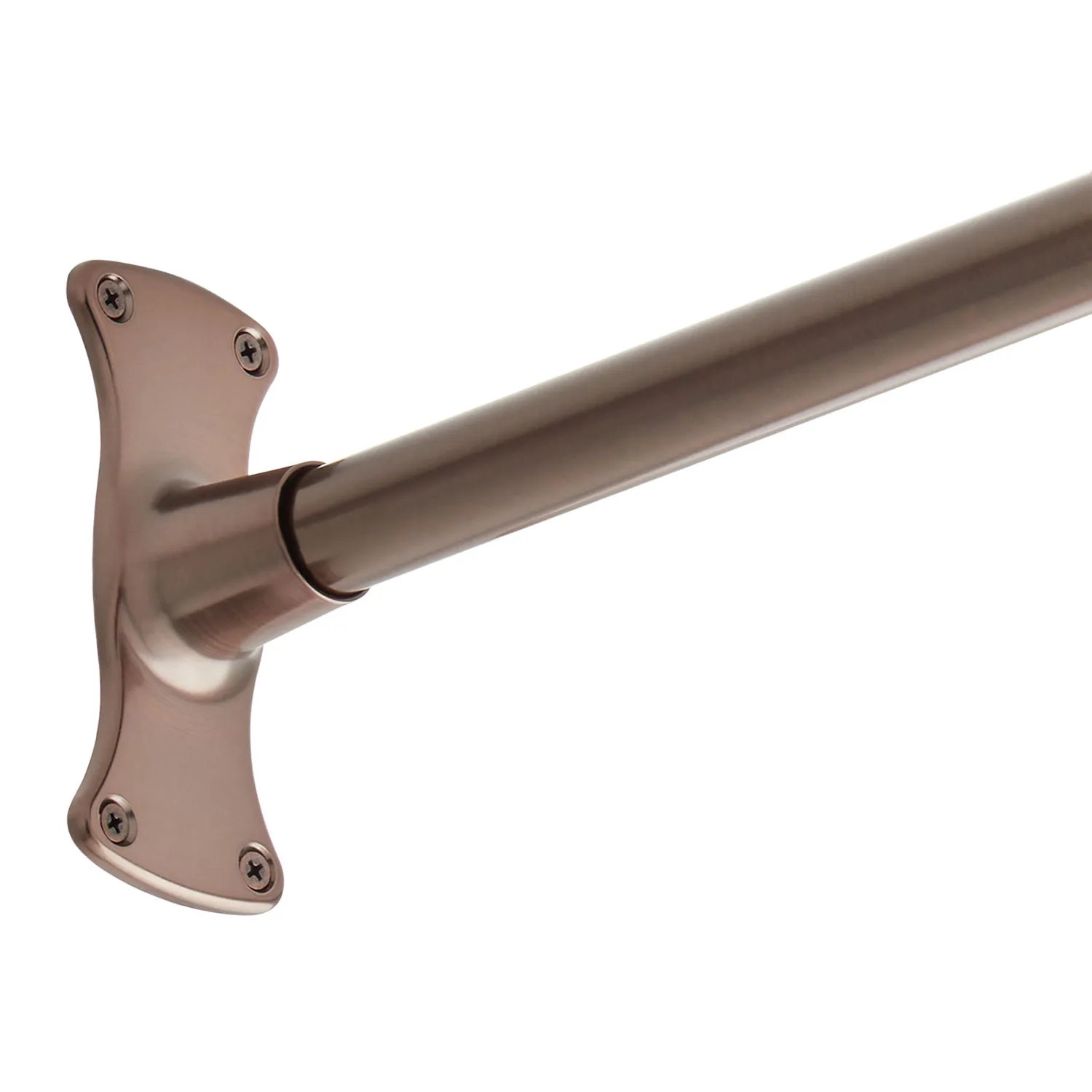 60" Brass Straight Shower Curtain Rod, Oil Rubbed Bronze