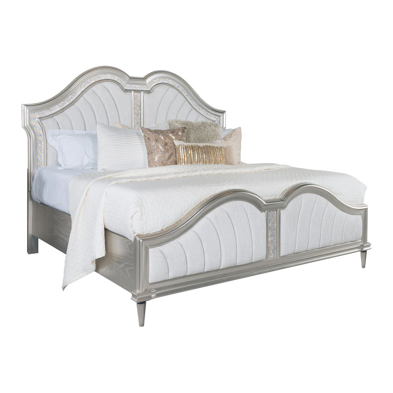 Katerina Ivory And Silver Oak Platform Bed, King