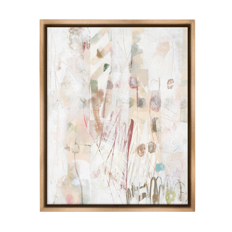 «Soft Neutral Motif» par June Erica Vess sur toile, H 21 po x l 17 po, Cadre flottant orme Montalcino