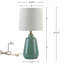 Lampe de table en céramique bleu dégradé de 47 cm (18,5 po), abat-jour en tissu blanc-753914528
