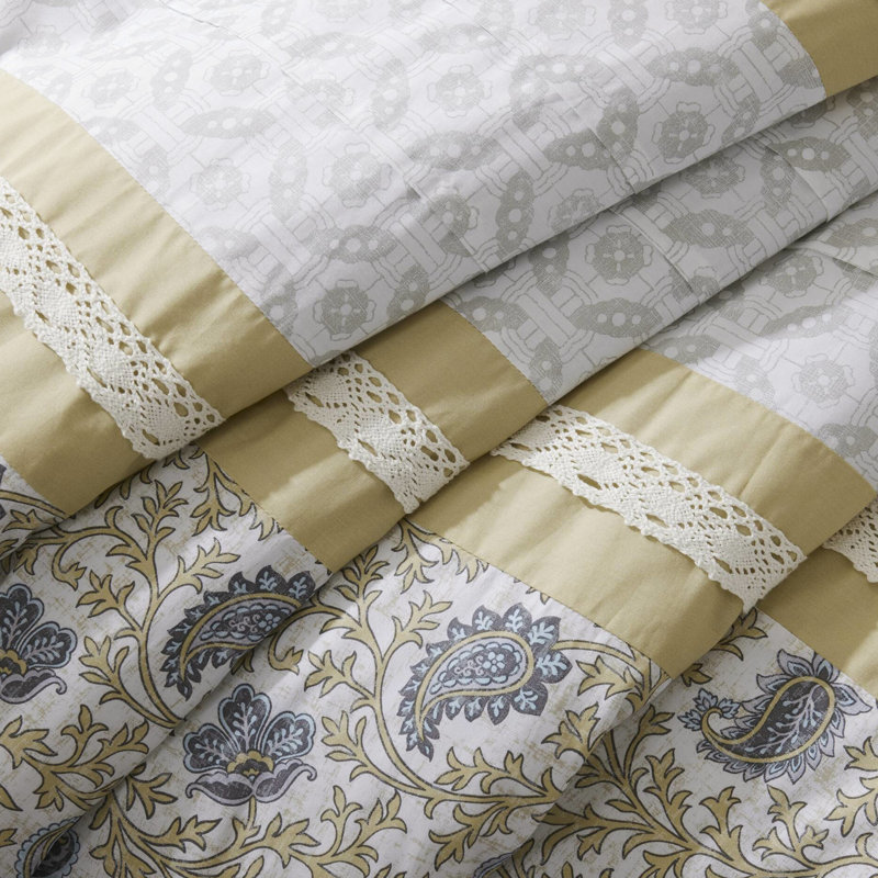 Édredon 9 pièces en coton jaune pour l'aube royale