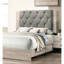 Lit pour grand lit, thème crème et gris, tête de lit, tête de lit en bois d'hévéa gris, cadre-401627306-401627349