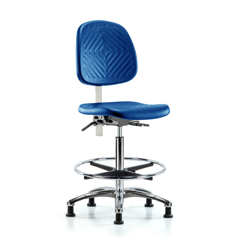 Chaise de salle blanche en polyuréthane classe 100 - hauteur de banc élevée, Patins