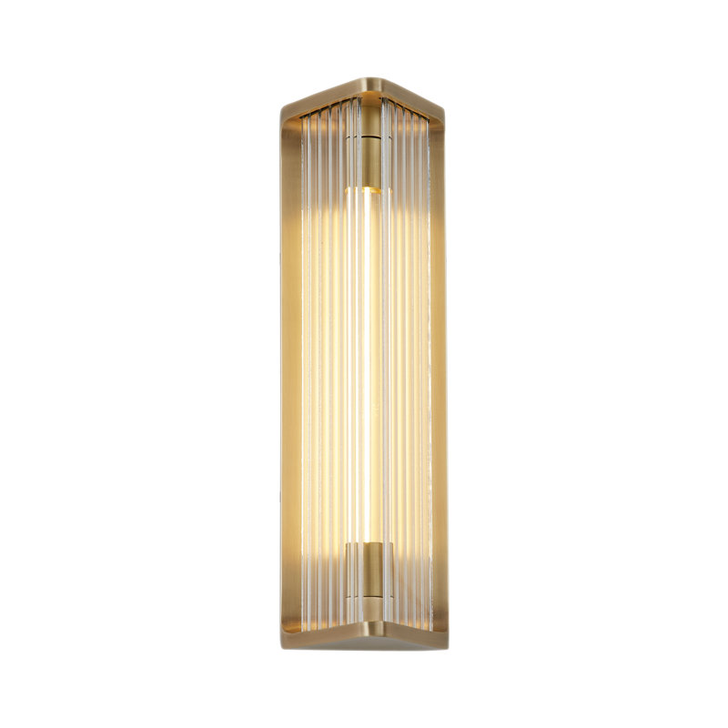 Sabre 1 - Light LED Bath Bar, Ribbed Glass/Vintage Brass