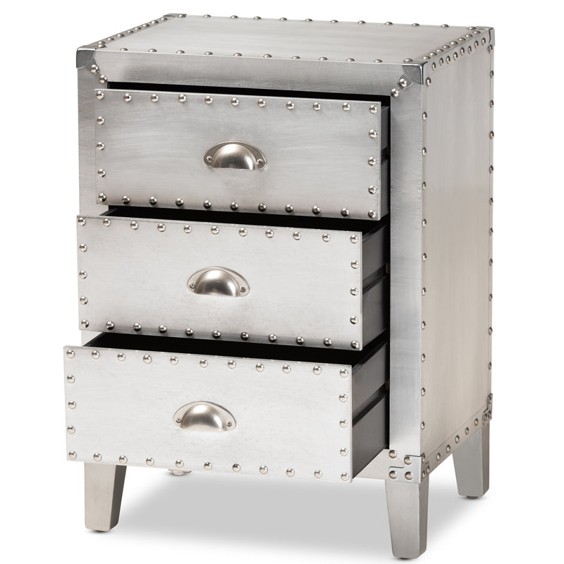 45.01cm W Metal Bedside Table