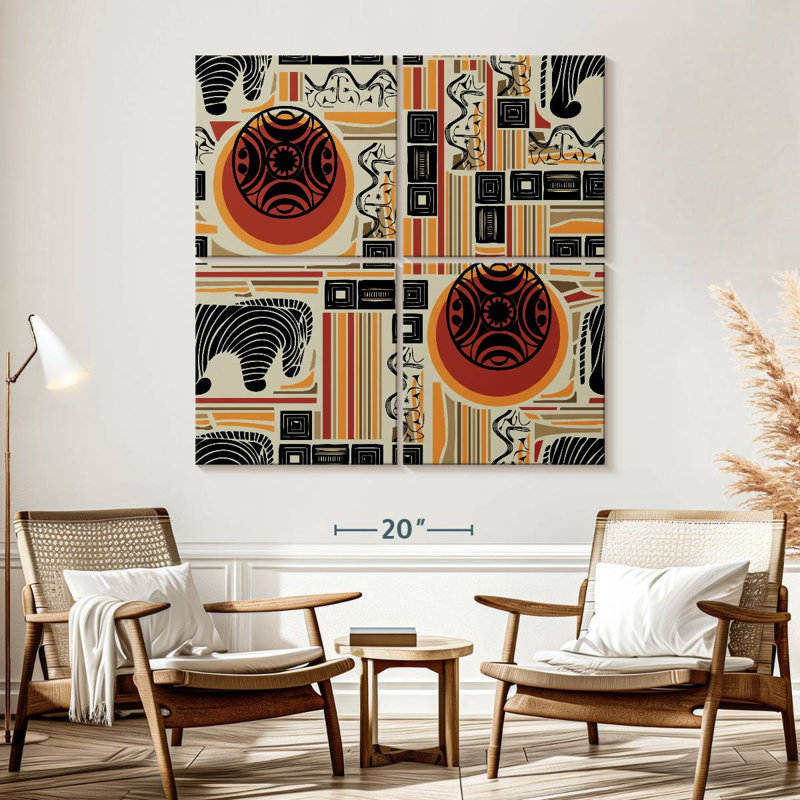 Motif africain, H 57 po x l 57 po