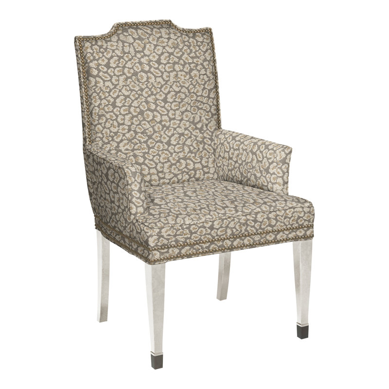 Travis By Michael Weiss Upholstered Arm Chair, Casa Blanca, Callaloo Cotton, Yes