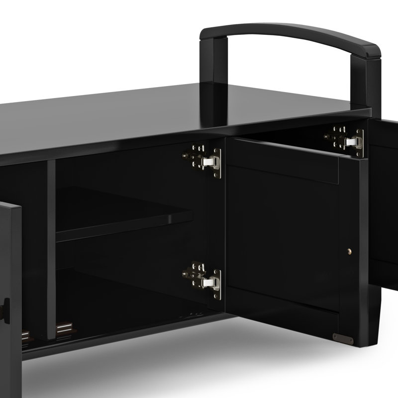 Black Pine 44" Entryway Storage Bench with Shelves