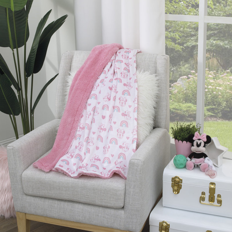  Couverture pour bébé NoJo Disney Minnie Mouse blanc, rose et turquoise Rainbow and Hearts